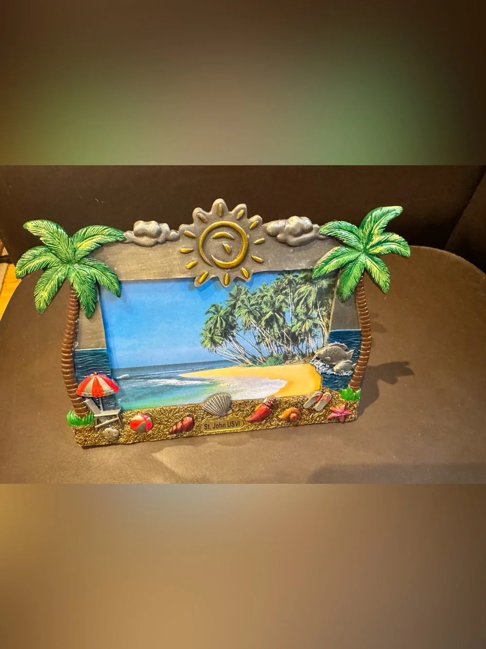 St. John USVI Tropical Beach Picture Frame - Multi-Color